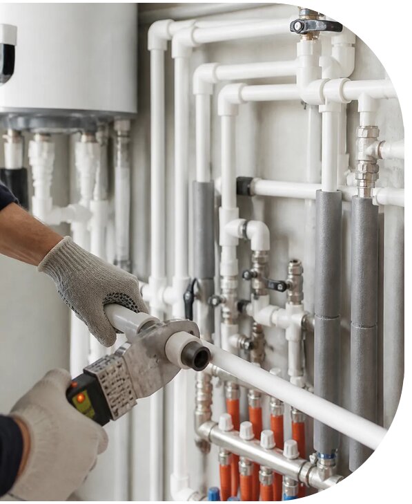 Монтаж отопления из полипропилена для дома в Щекине